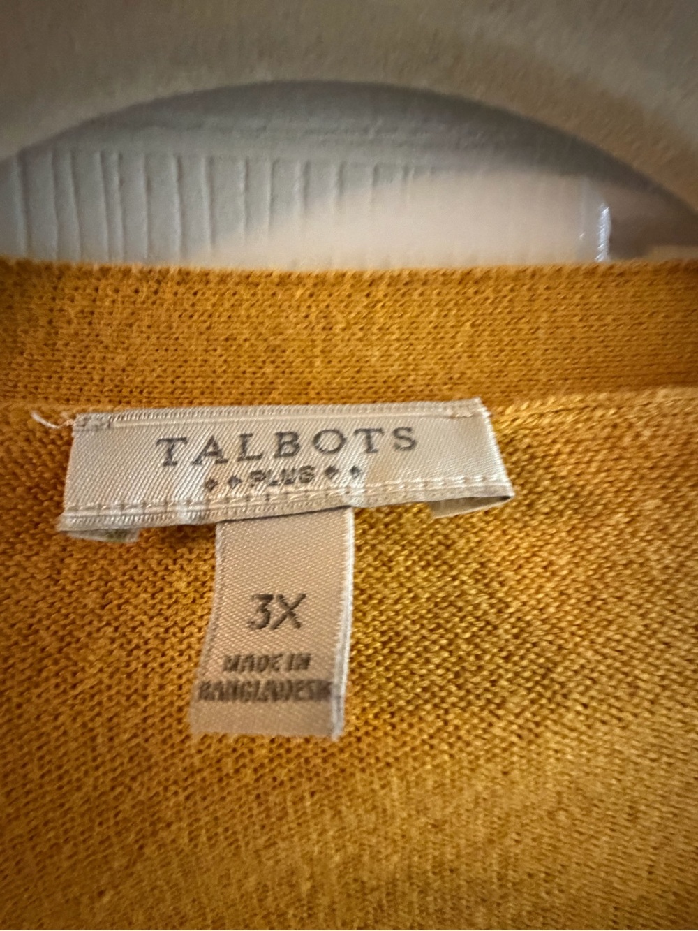 Talbots Mustard Yellow Button-Front Cardigan - Picture 2 of 2